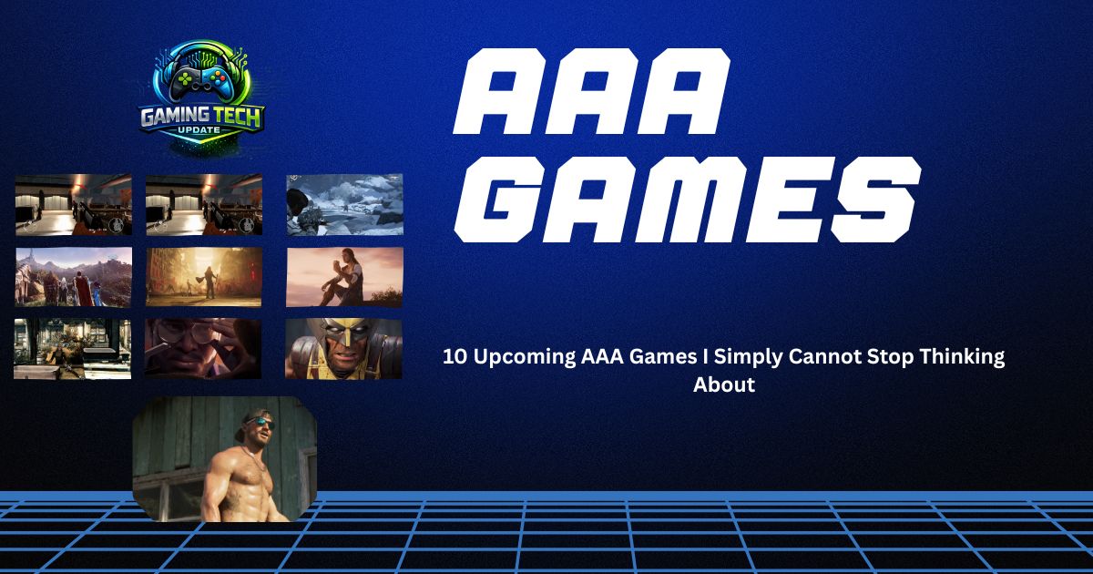 AAA games themed thumbnail featuring multiple upcoming game screenshots with bold “AAA GAMES” title on a blue gaming-style background