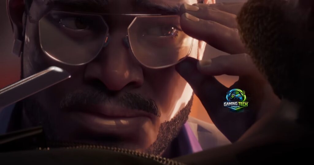 Marvel's Blade game reveal showing the vampire hunter protagonist in a dark moody urban environment with dramatic lighting highlighting his weapons and iconic look